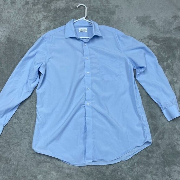 Calvin Klein Mens Blue Long Sleeve Shirt Active Stretch Size L a0849 - Picture 1 of 8